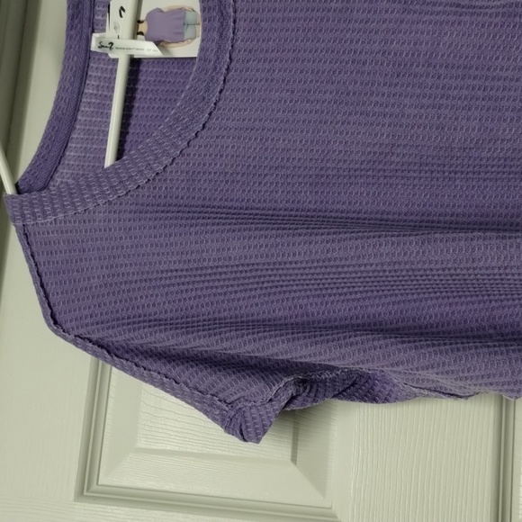 Seven7 women size 1X, 3X waffle knit top shirt purple - Picture 6 of 7